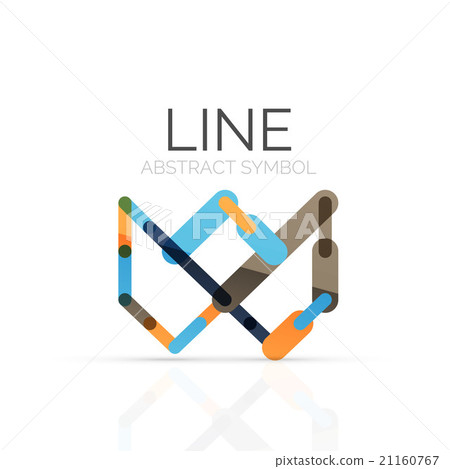 Linear abstract logo, connected multicolored 21160767