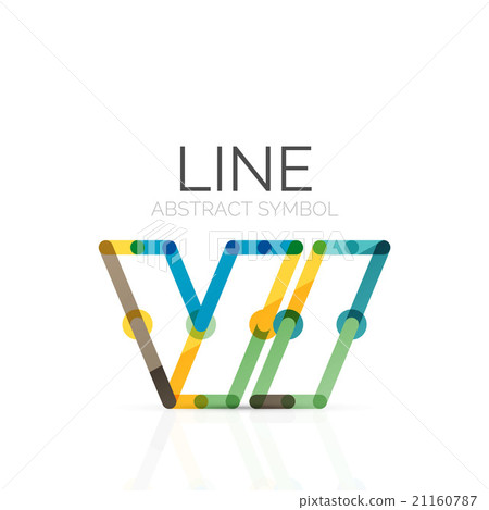 Linear abstract logo, connected multicolored 21160787