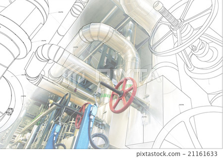 wireframe computer cad design of pipelines 21161633
