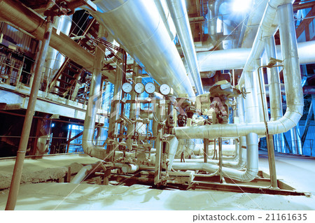 Blue toned interior industrial background. 21161635