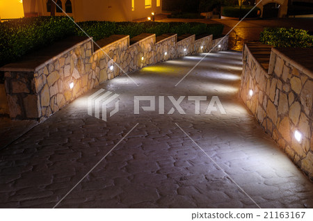Night lighting path for walks in the hotel Night lighting path for walks in the hotel 21163167