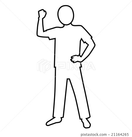 Guts pose pictogram (T-shirt) - Stock Illustration [21164265] - PIXTA