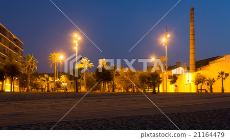 Night view of seaside at Badalona 21164479