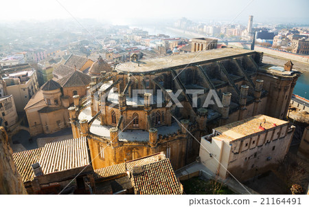 Tortosa with Cathedral from Suda castle. Catalonia 21164491