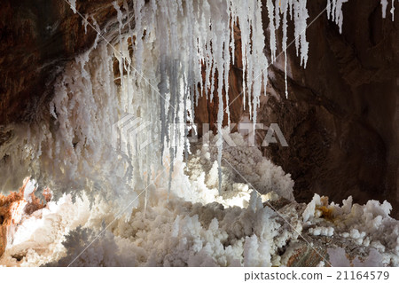 Salty stalactites at cave Salty stalactites at cave 21164579