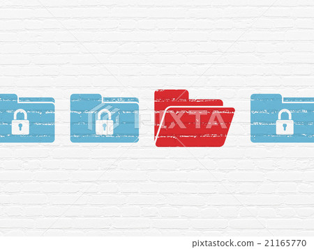 Security concept: folder icon on wall background 21165770