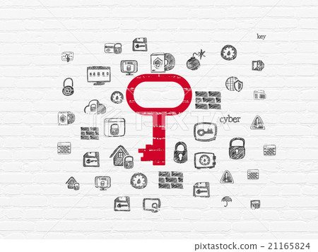 Safety concept: Key on wall background Safety concept: Key on wall background 21165824