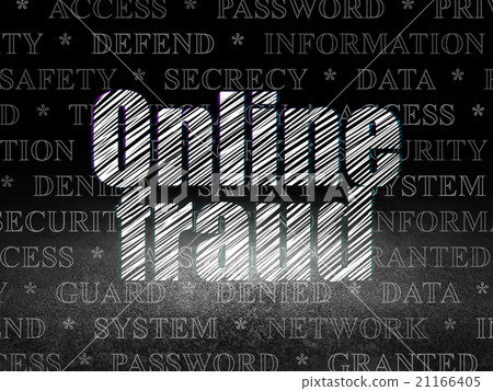 Privacy concept: Online Fraud in grunge dark room 21166405