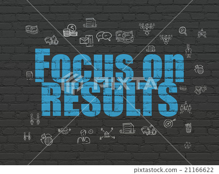 Business concept: Focus on RESULTS on wall Business concept: Focus on RESULTS on wall 21166622