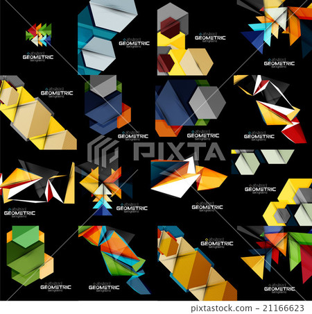 Set of geometrical abstract black backgrounds with 21166623