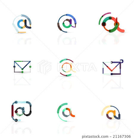Vector email business symbols or at signs logo set - Stock Illustration ...