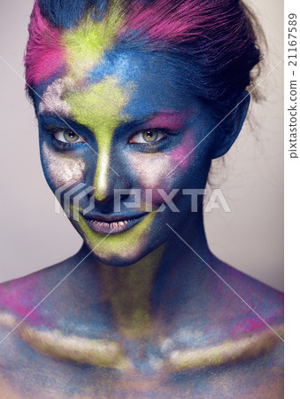 beauty woman with creative make up like Holy 21167589