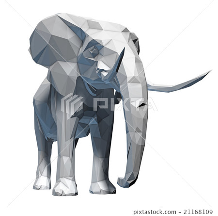 Faceted elephant isolated Faceted elephant isolated 21168109