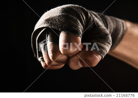 Close-up hand of muscular man with bandage Close-up hand of muscular man with bandage 21168776