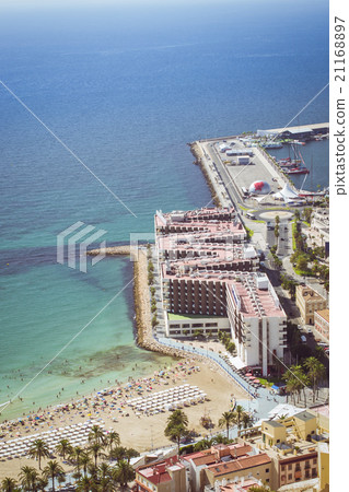 Beach Playa del Postiguet and hotel Melia Alicante 21168897