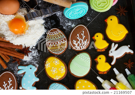 Cooking easter cookies  21169507
