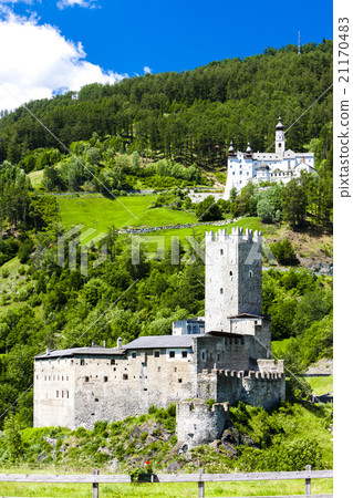 Monte Maria Abbey and castle near Burgusio, Italy 21170483