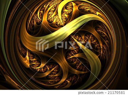 Gold fractal digital artwork 21170581