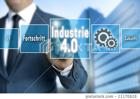 Industrie 4.0 in german industry touchscreen is operated by busi 21170828