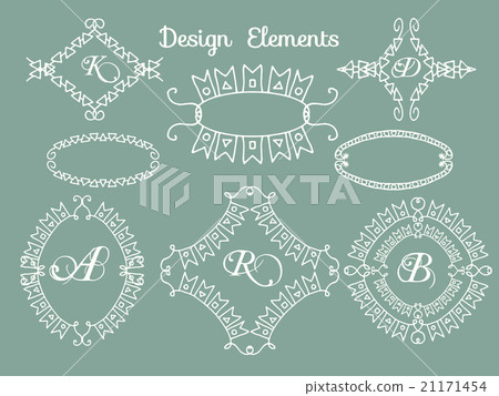 Calligraphic elements vintage set . Vector frame 21171454