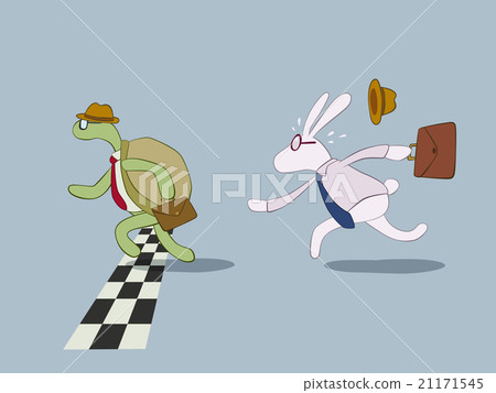 Turtle and rabbit business racing - Stock Illustration [21171545] - PIXTA