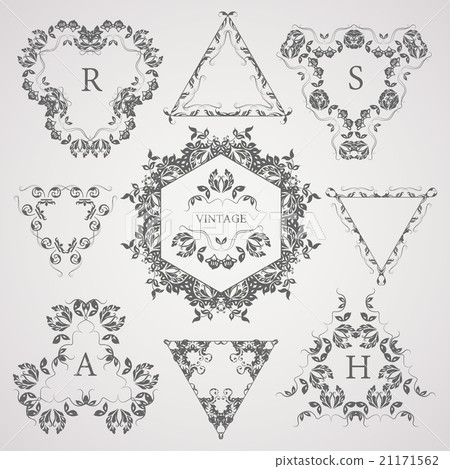 Calligraphic elements vintage set . Vector frame Calligraphic elements vintage set . Vector frame 21171562