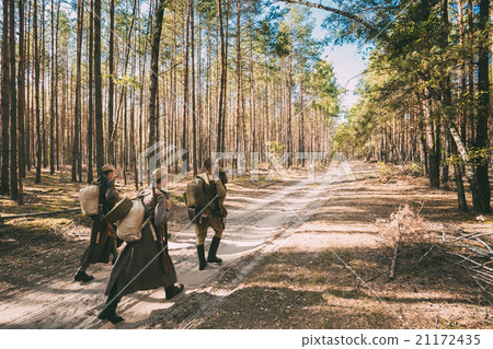 Unidentified re-enactors dressed as Soviet russian 21172435