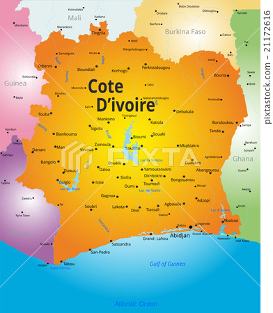 map of Cote d Ivoire  21172616