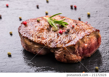 Grill beef steak. Portions thick beef juicy steak. 21172828