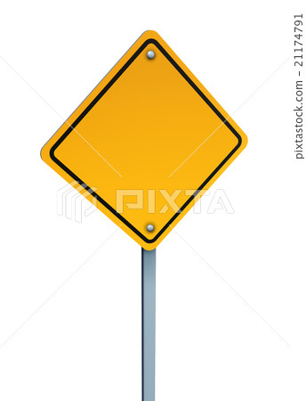 Blank Yellow Warning Sign - Stock Illustration [21174791] - PIXTA