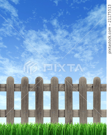 Picket Fence And Blue Sky 21175513