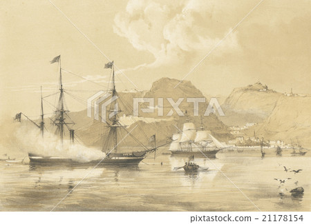 佩里遠徵日本 (1856)“詹姆斯敦聖海倫娜”。 21178154