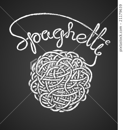 Spaghetti word and spaghetti snarl drawn on Spaghetti word and spaghetti snarl drawn on 21179639