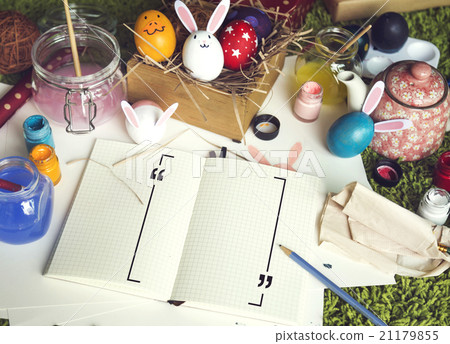 Coloring Easter Eggs for easter day concept 21179855