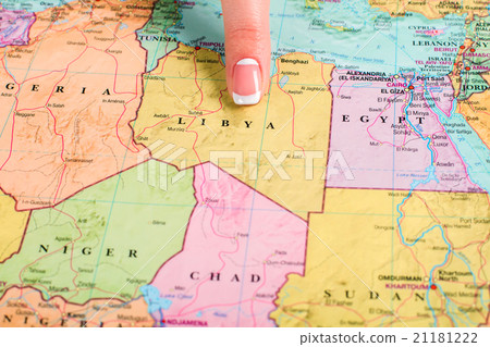 Lybia on world map. Lybia on world map. 21181222
