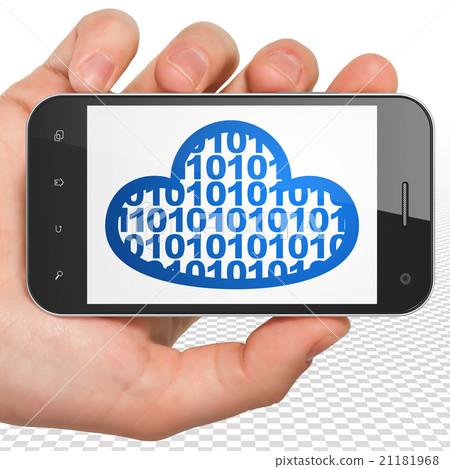 Cloud networking concept: Hand Holding Smartphone 21181968