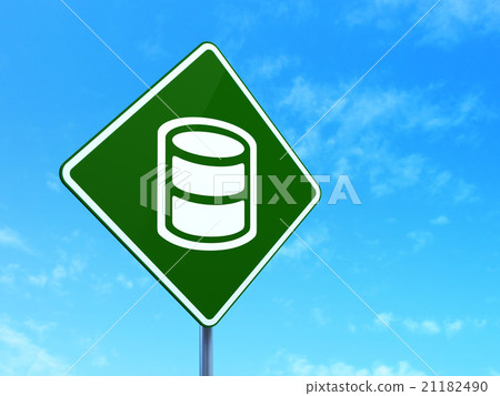 Database concept: Database on road sign background 21182490