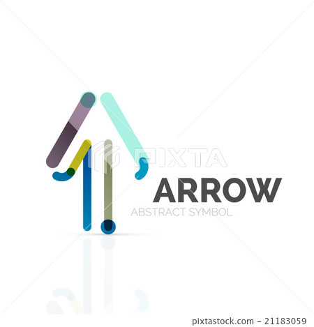 Linear arrow abstract logo, connected multicolored 21183059