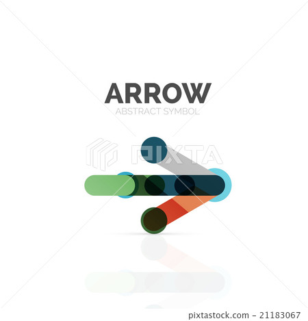Linear arrow abstract logo, connected multicolored 21183067