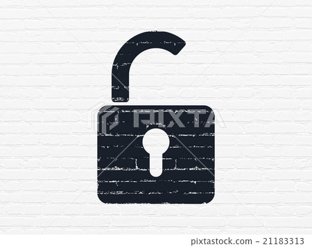 Safety concept: Opened Padlock on wall background Safety concept: Opened Padlock on wall background 21183313