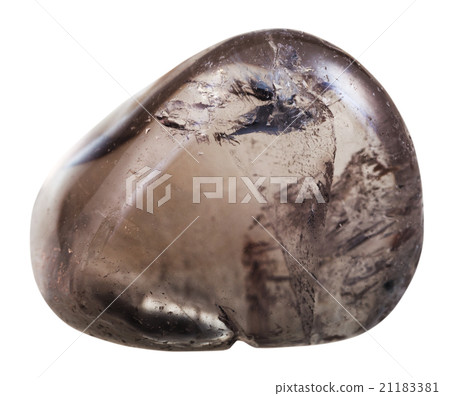 tumbled smoky quartz mineral gemstone isolated 21183381