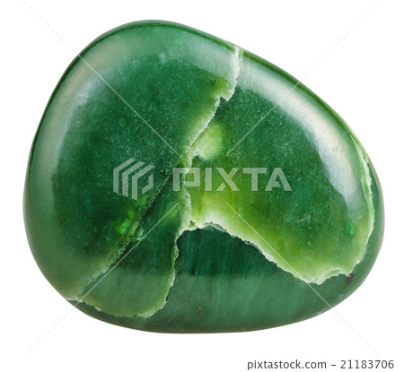 polished green Nephrite (jade) mineral gem stone polished green Nephrite (jade) mineral gem stone 21183706