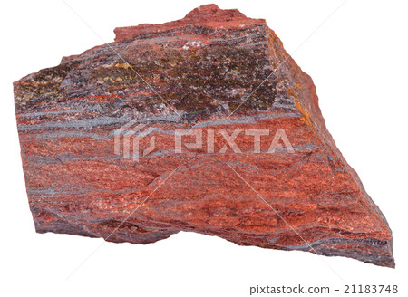 piece of ferruginous quartzite stone isolated piece of ferruginous quartzite stone isolated 21183748
