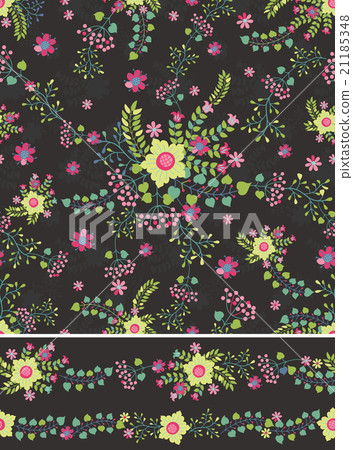 Floral Seamless pattern , borders.Flowers bouquet 21185348