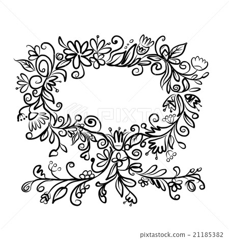 Floral tree with frame for your text 21185382