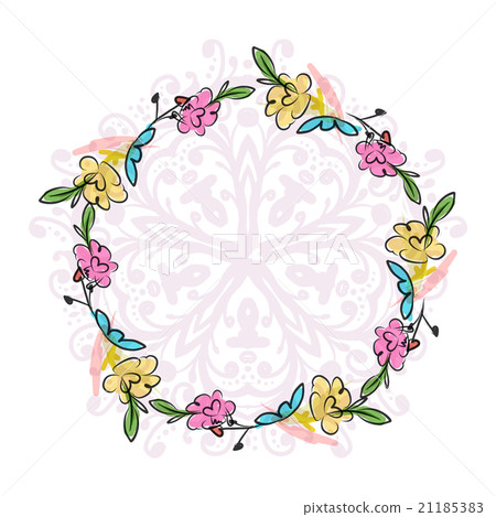 Floral wreath sketch for your design Floral wreath sketch for your design 21185383
