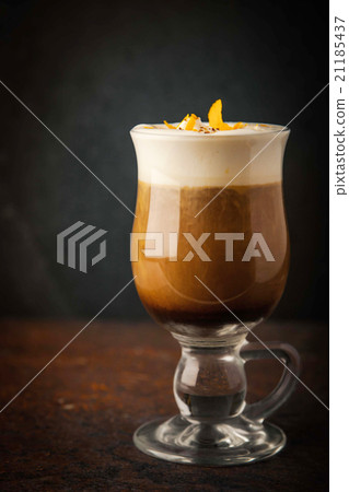 Irish coffee with orange peel Irish coffee with orange peel 21185437