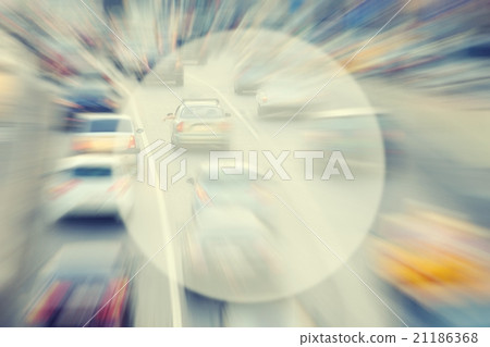 Circle background blur bokeh cars city road snow 21186368