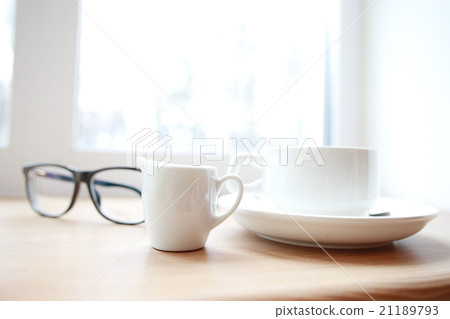 Concept winter breakfast, box, coffee, glasses Concept winter breakfast, box, coffee, glasses 21189793