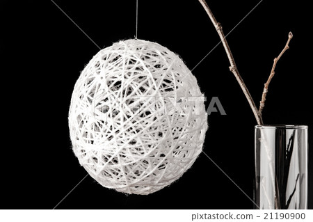 Alder branch in the glass with a christmas ball Alder branch in the glass with a christmas ball 21190900